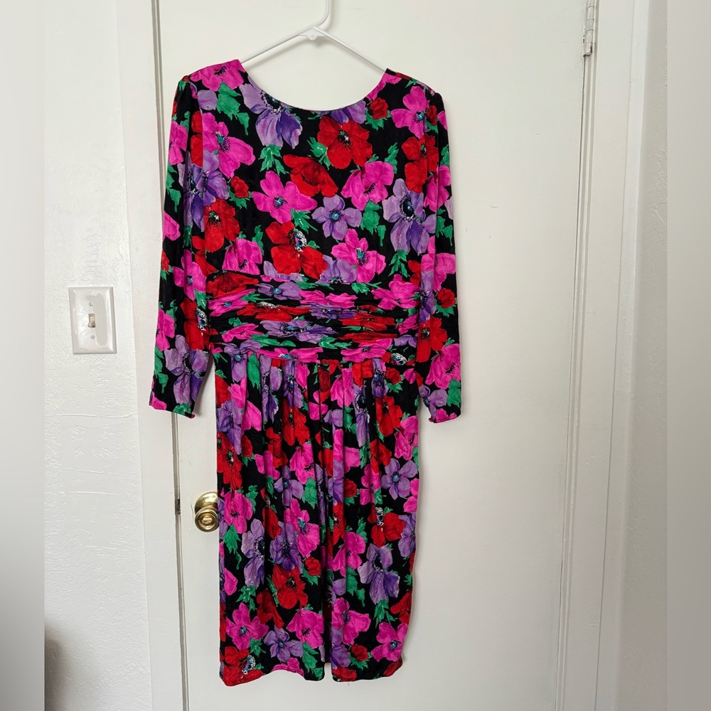Maggie London 100% silk dress 1980s vintage